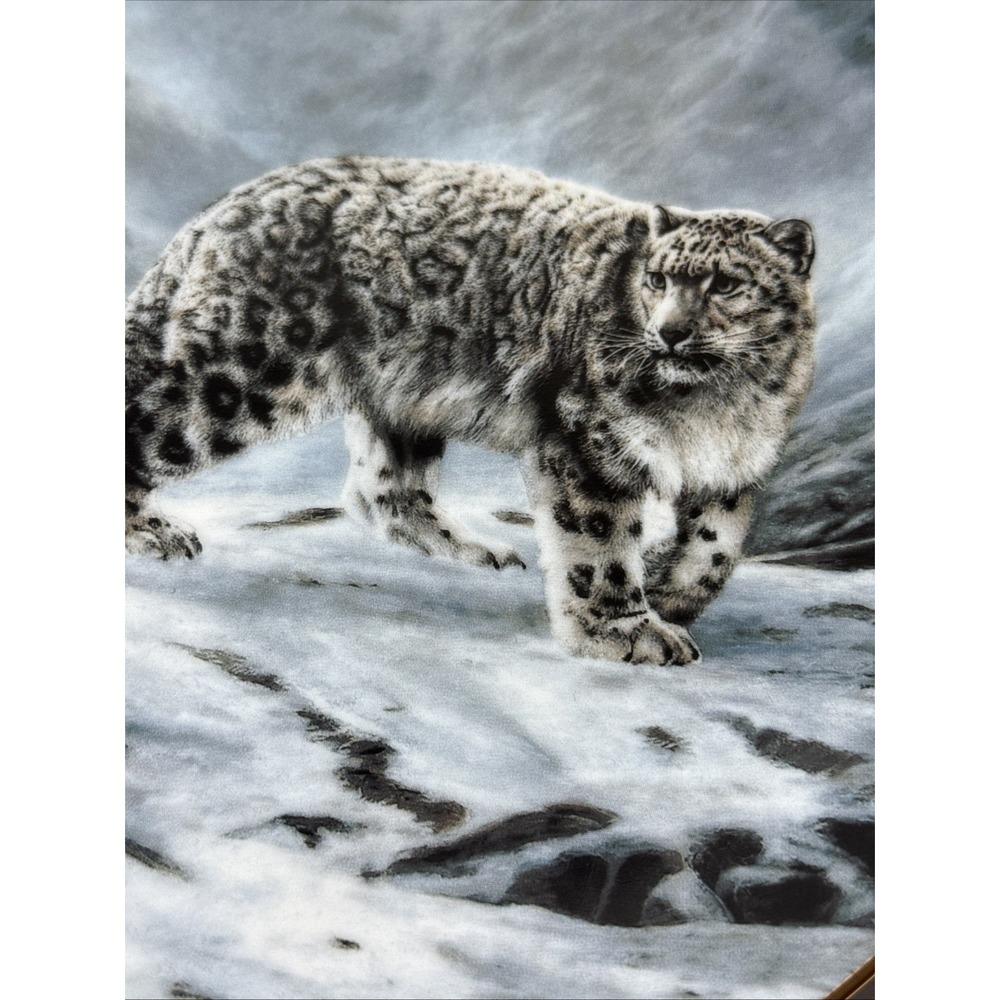 Vintage Snow Leopard Collectors Plate Fleeting Encounter By Charles Frac'e W/COA - Picture 2 of 8